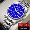 Men's Luminous Dual-Calendar Waterproof Fashion Watch with Alloy Steel Band