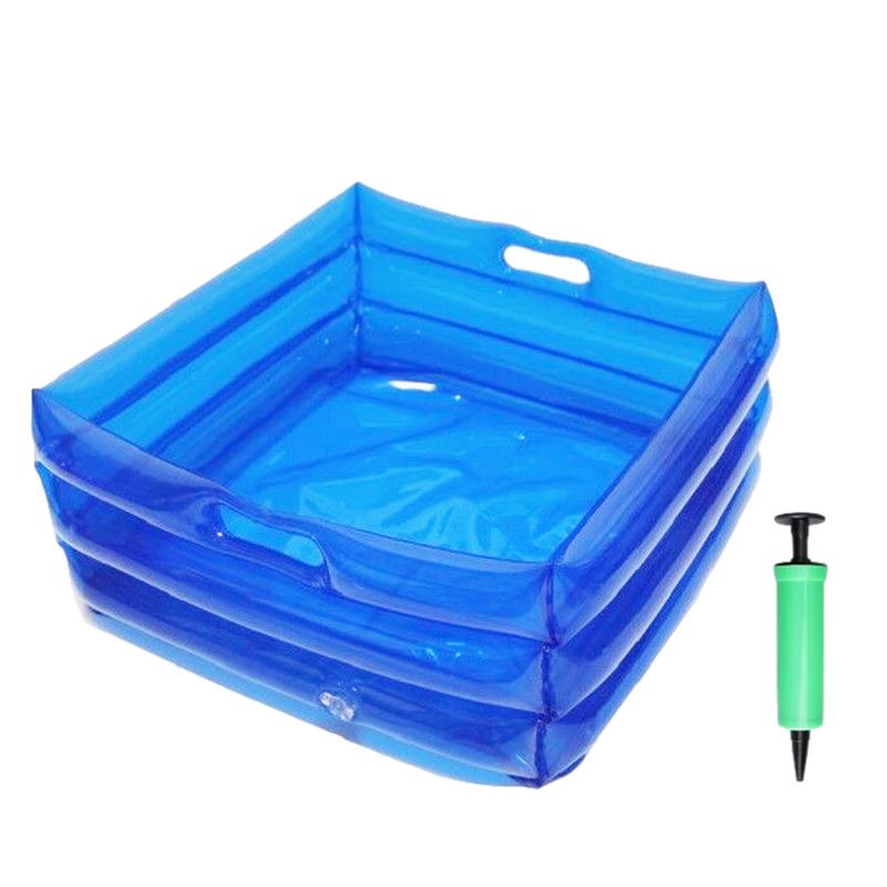 CollapsiblePool Footbath Multifunctional Inflatable Foot Wash Basin Blue Foot Bath For Home Portable Wash Basin Pool Accessory