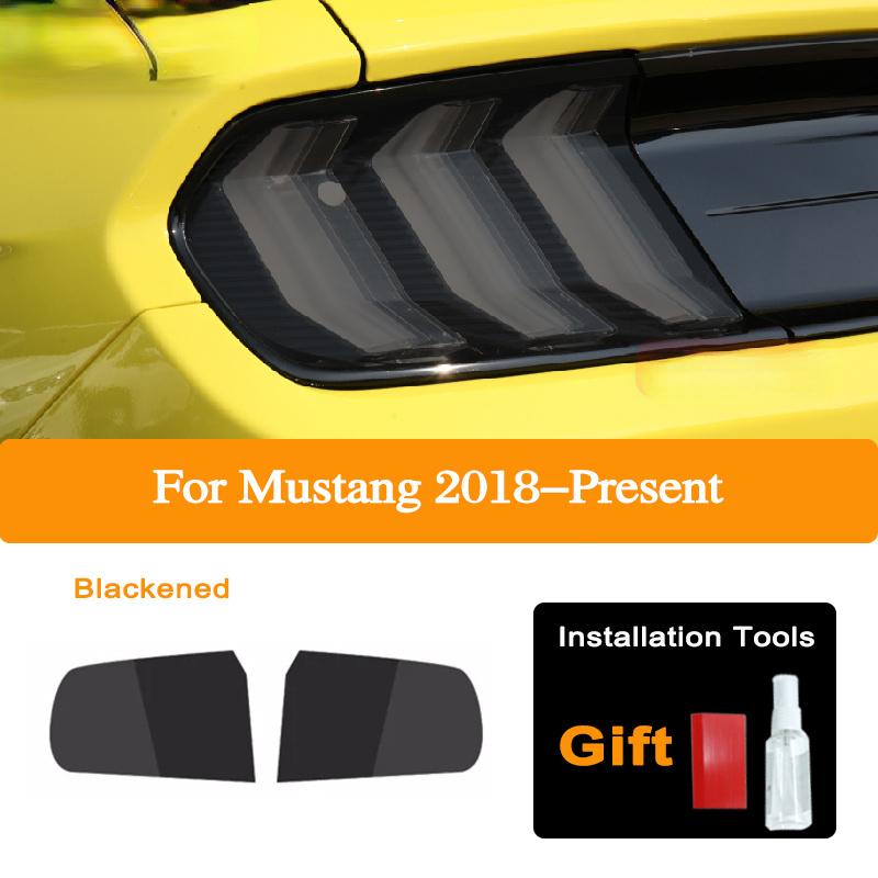 Car Headlight Protective Film For Ford Mustang 2015-Present Shelby GT500 Taillight Tint Black Transparent TPU Sticker Accessorie