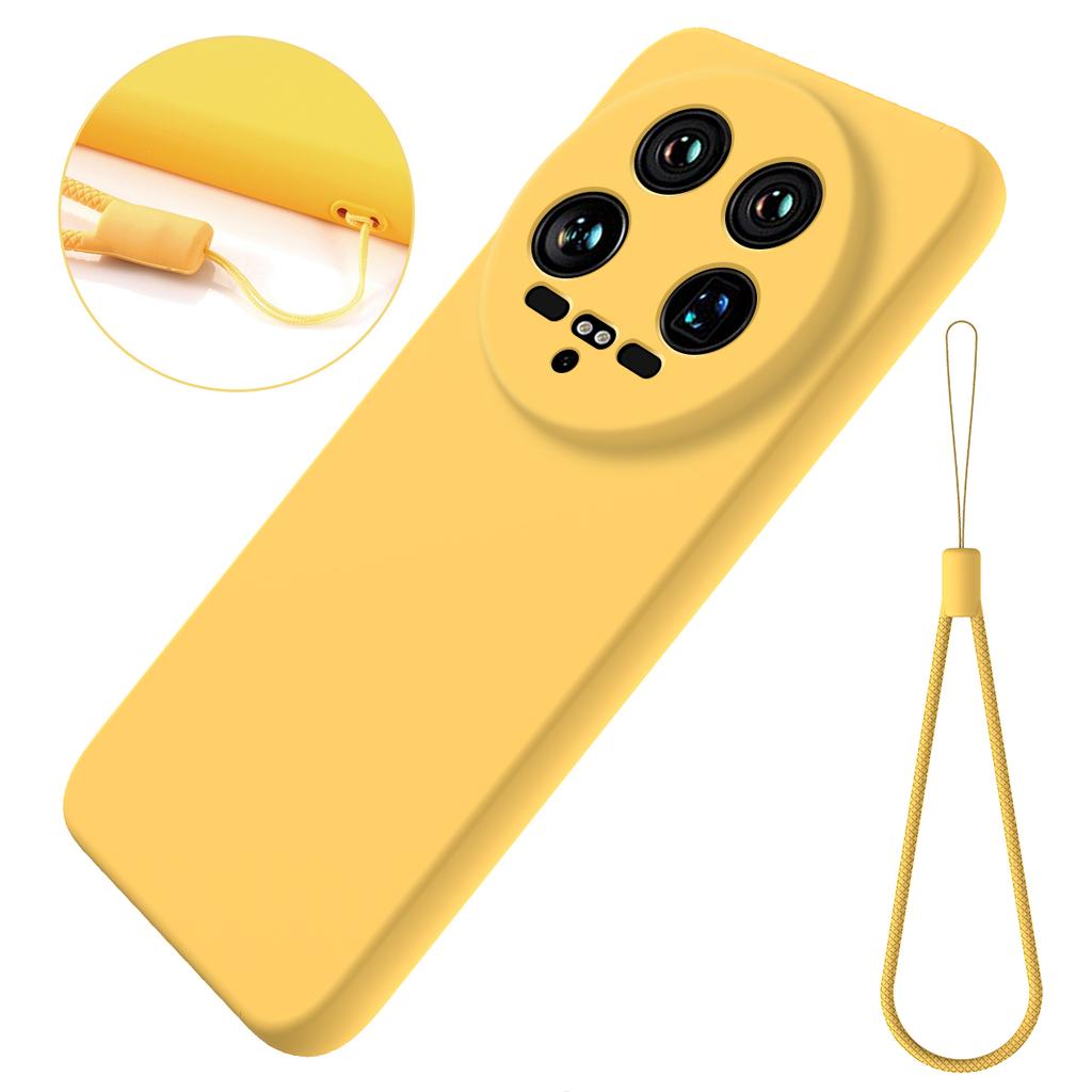 For Xiaomi 14 Ultra Phone Case Liquid Silicone Protective Cover with Hand Strap