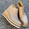 Fashion Shoes for Women 2024 Fashion Boots Zip Women's Round Head High Heels Autumn Winter Cowboy Wedge Shoes Ladies