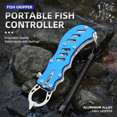 Hand Grip Portable Stainless Steel Fishing Grip Hook Lip Gripper Fish Grip Hook Fishing Tackle Tool Nose Pliers Tackle Box Angling Gear Equipment