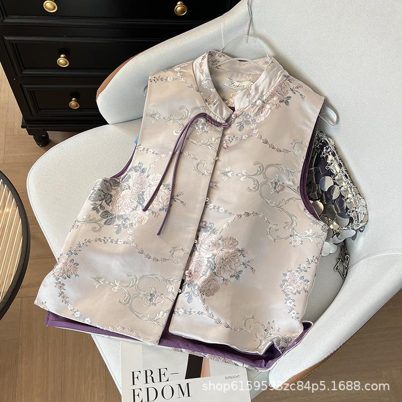 

2025 ранняя весна печатный жилет женский жилет топ топ M [Recommended below 50kg]