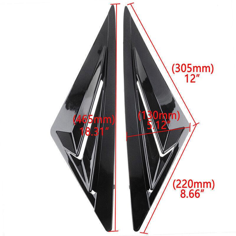 For Hyundai Elantra   Car Rear Louver Window Side Shutter Cover Trim Sticker Vent Scoop ABS Carbon Fiber Gloss Black