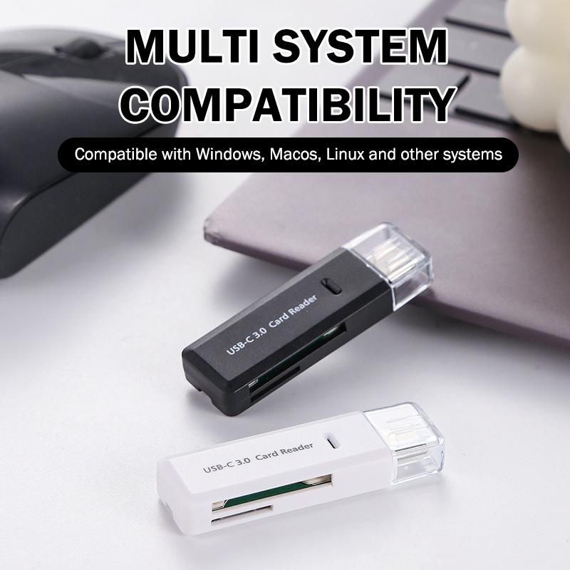 2-In-1 Multi Functional Type C 3.0 Card Reader Tf Memory Card Reader Usb Flash Drive Card Reader Adapter For Pc Laptops