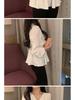 Elegant V-neck Chiffon Blouse - Women's Spring/Autumn, Waist-Slimming Tie-up, Long-Sleeve, Sweet Fairy Style