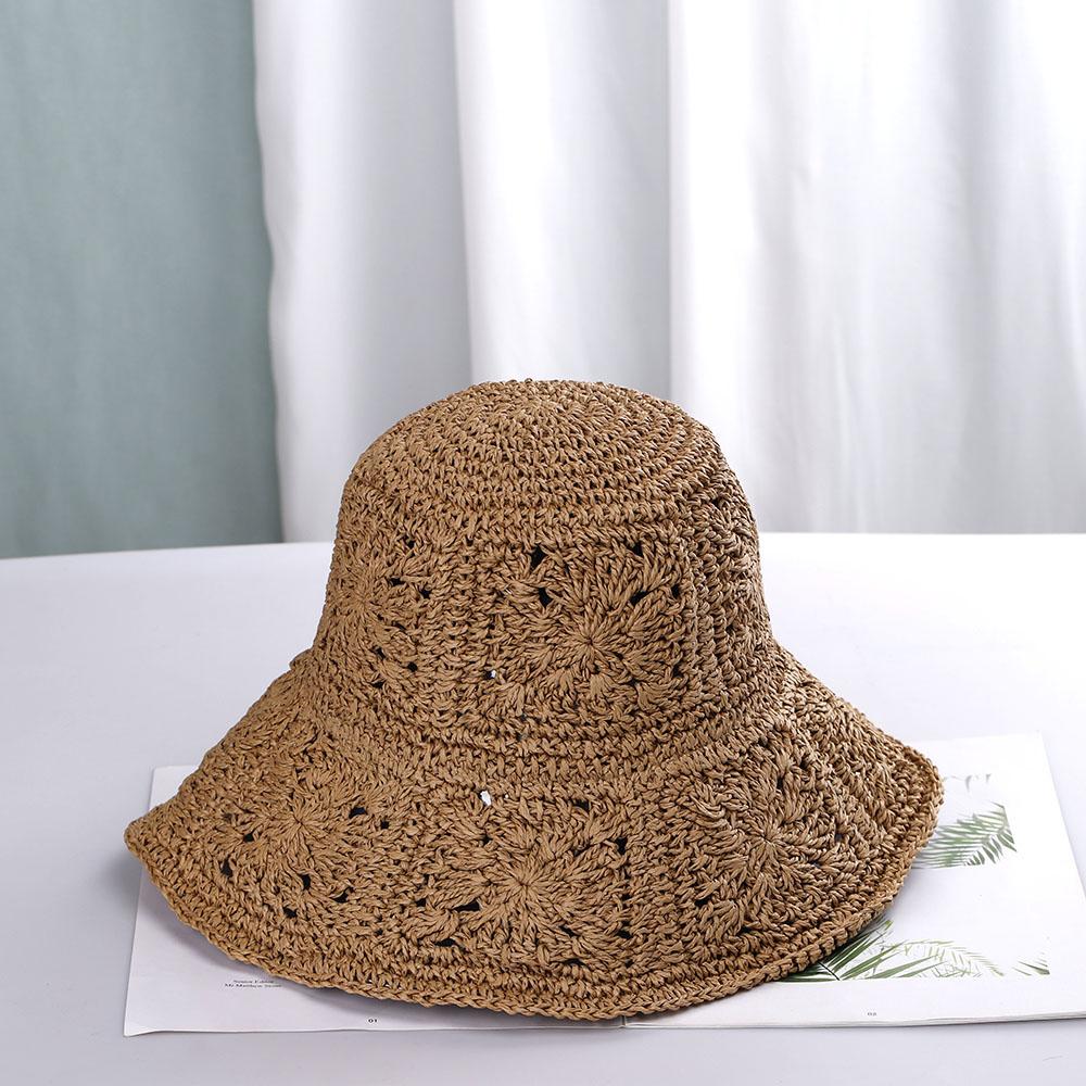 2023 Womens Straw Hats crochet hat bucket hat UV Protection Sun Visor Beach Hats Women Visors Foldable Female Summer Sun hat
