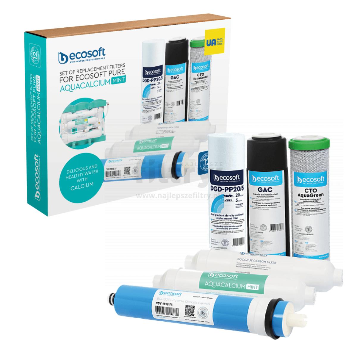 Ecosoft Pure Aquacalcium Piparmētra. 5 kasetu