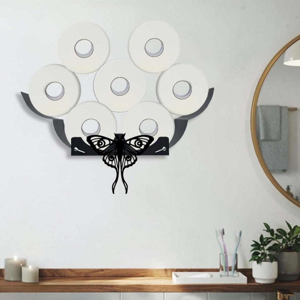 Wrought Wall Mount Towel Holder - Large Capacity Decorative Tissue Dispenser for Kitchen and Bathroom