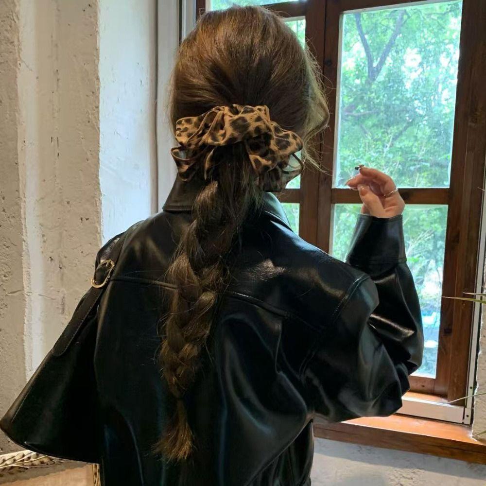 Słodkie Kwiatowe Gumki do Włosów Tkanina Kratka Spinka do Włosów Modny Niebieski Kratka Pierścień do Włosów Kobiety