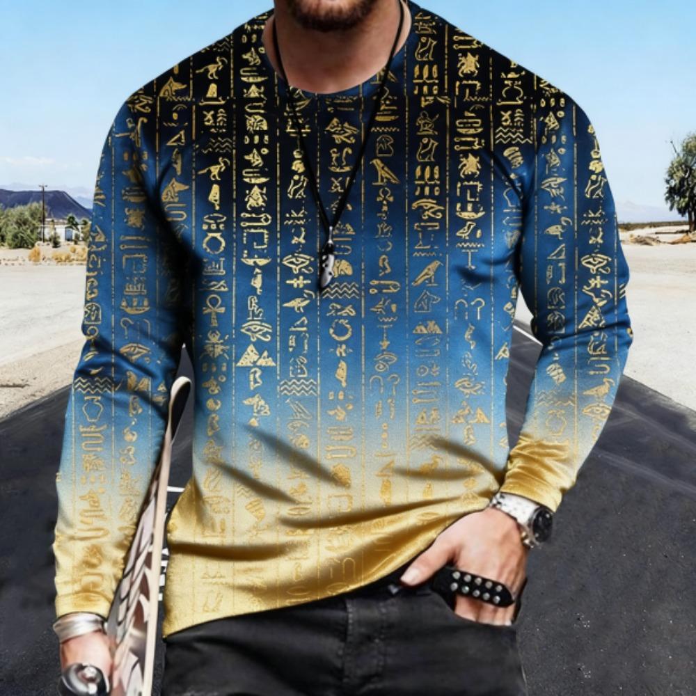 

Spring Funny Print Pullover Europe America Fashion Comfortable Men s Long Sleeve T-shirt Outdoor Oversized Tees Top S