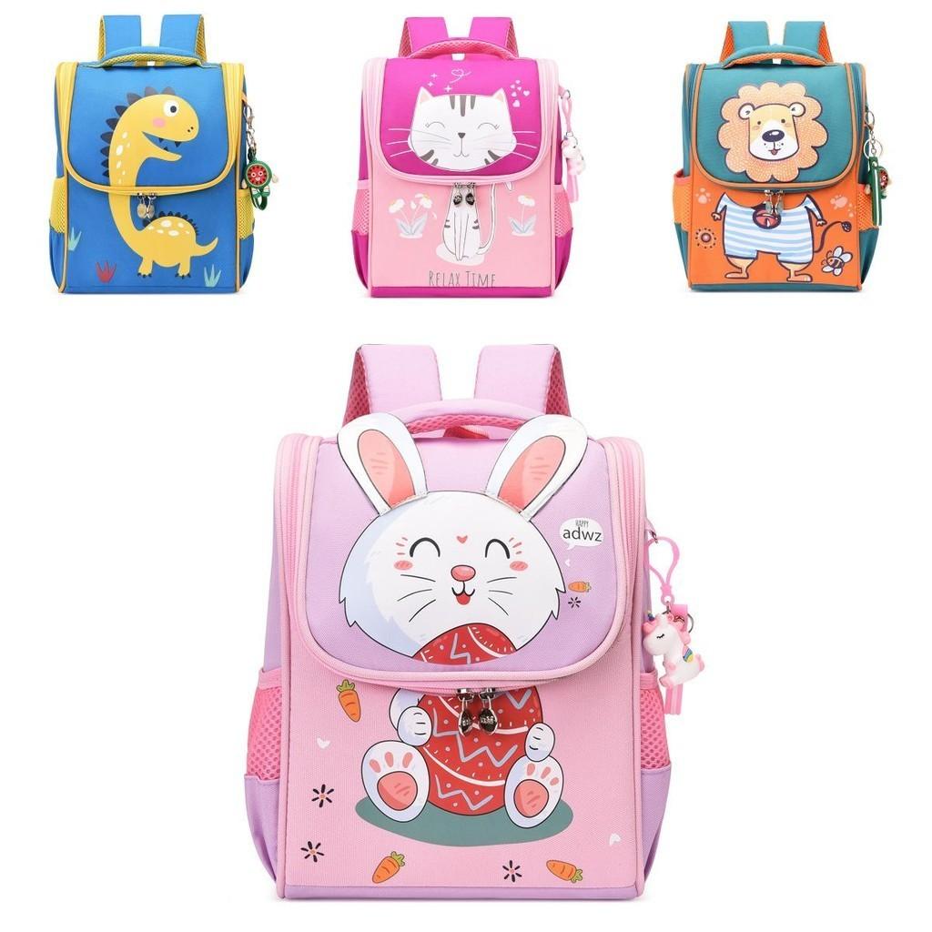Durable Nylon Children's School Bag With Cute Cartoon Characters And Lightweight Features