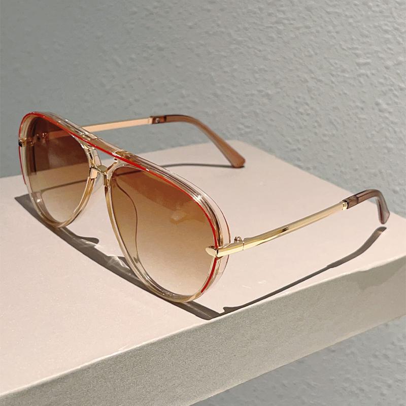 KAMMPT Vintage Pilot Sunglasses Men 2025 New Fashion Multi-color Gradient Shades Women Trendy Casual Outdoor Decor Sun Glasses
