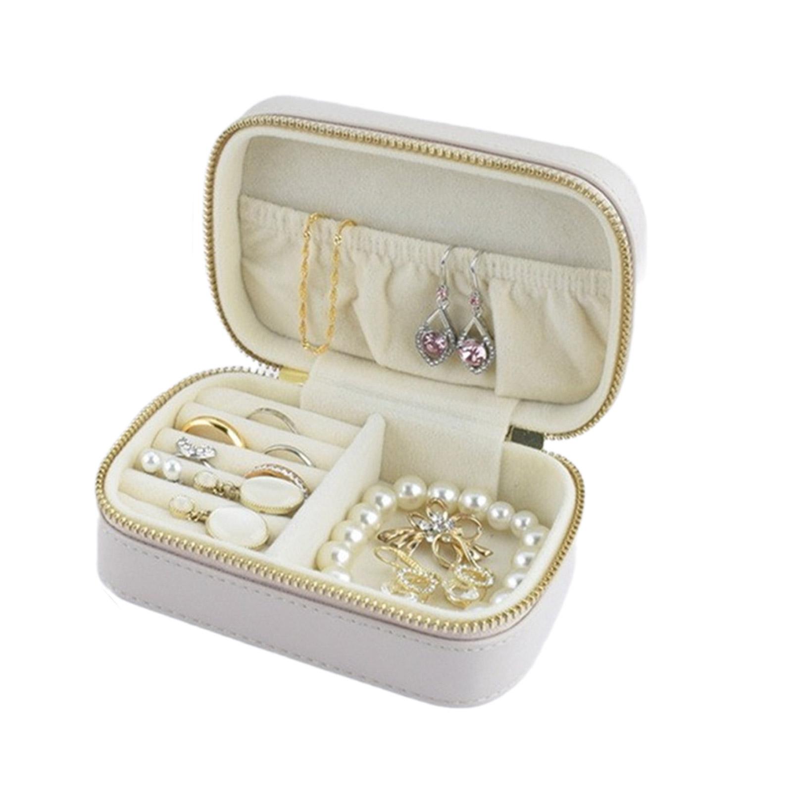 

Портативная дорожная шкатулка для украшений, легкий органайзер из ПУ кожи для колец, серег, ожерелий и браслетов хаки