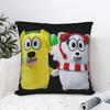 Tylers And Snowi Gaming Čtvercové Povlaky na Polštáře Roztomilé Kreslené Povlaky na Polštáře Skvělý Zip Dekorativní Povlak na Polštář pro Domov 45x45cm