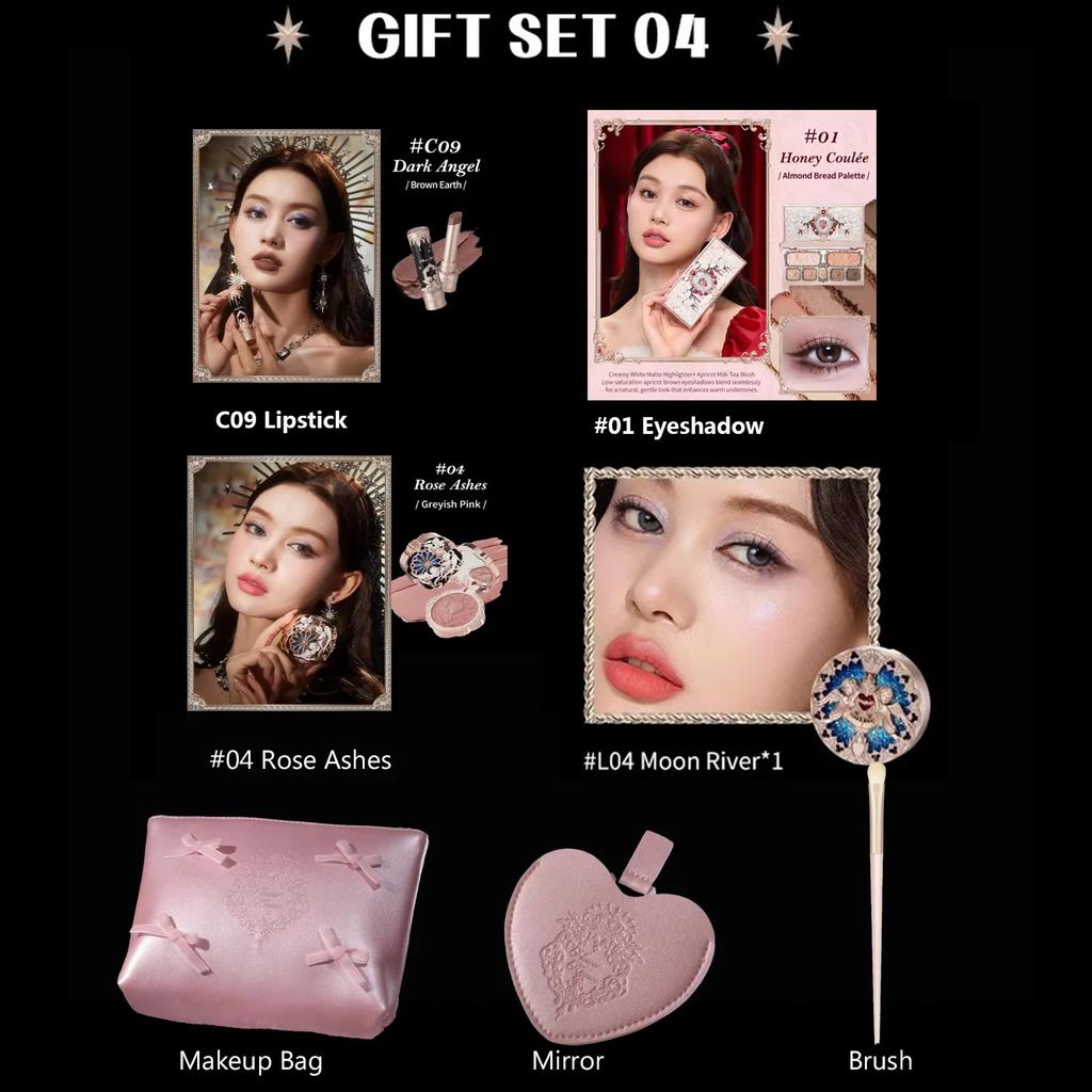 Flower Know Makeup Set Little Angel Collection Make Up Gift Box Eye Shadow Blush Matte Lipstick Highlighter Full Kit All In One