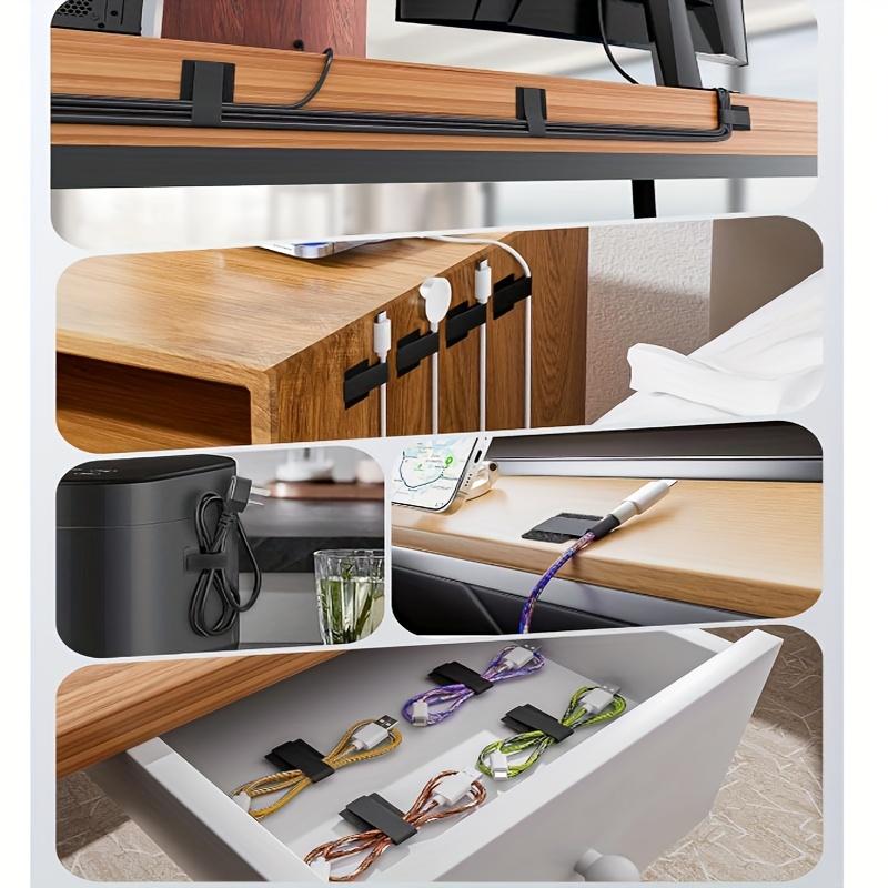 Multifunctional Reusable Cable Storage Boxs Sticker Desk Organizing Adjustable Cable Holder Organizer Desktop Management Belt