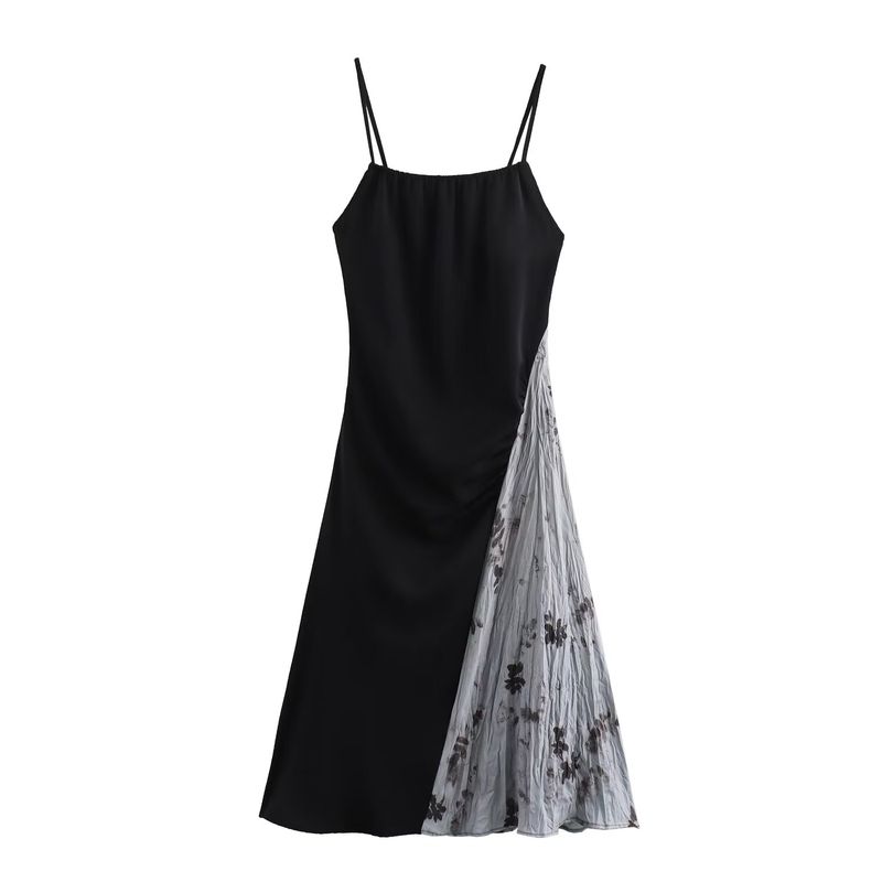 Kaslead New Arrival Women's Clothing Fashion Style Fashion Casual Minimalist Splicing Sling Long Dress