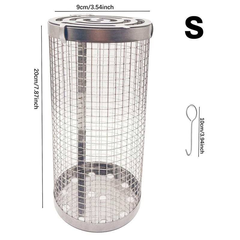 

BBQ Cage Rolling New Type Stainless Steel Round Rolling Grill Basket Outdoor Portable Grill Basket Barbecue Rack Stainless Steel