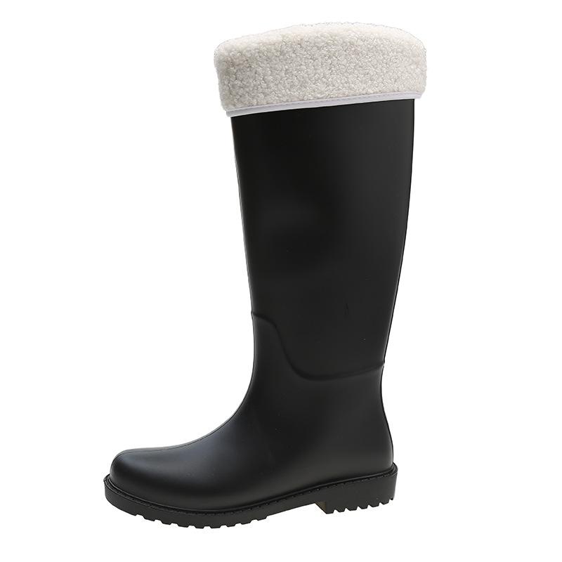 Tall Tube Fashion Rain Shoes Women's Water Boots Color Matching New Outer Wear Rain Boots Women's Adult Long Boots Waterproof Glue Shoes