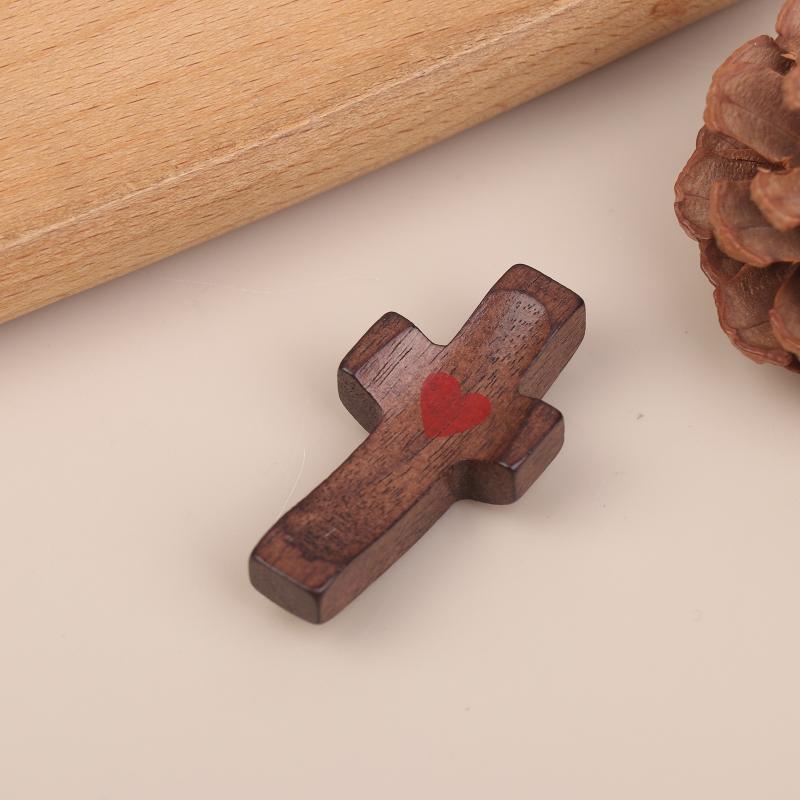 1/2PCS Wooden Pocket Prayer Cross, Small Handheld Cross For Comfort, Pocket Gift For Prayer & Faith