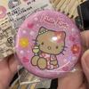 2Pcs Y2K Aesthetic Shiny Hello Kitty Badge Kawaii Zebra Pattern Hello Kitty Badge Backpack Decorations Friends Birthday Gift