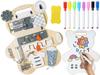 Double-sided Montessori Sensory Teddy Bear Manipulative Board for Children