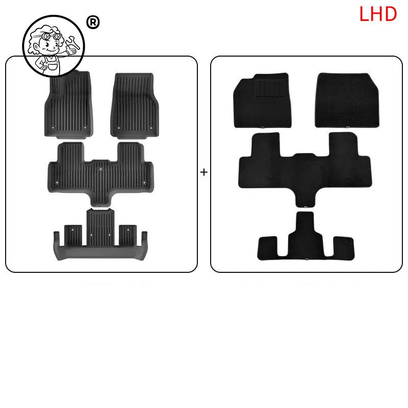 Floor Mats for Tesla Model YL Y L 2026 2027 All Weather Front Rear Cargo Liner Second Row Seat Back Pad Trunk Mat Accessories