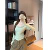 Korean Off-Shoulder Chain Pleated Long Sleeve Autumn Top