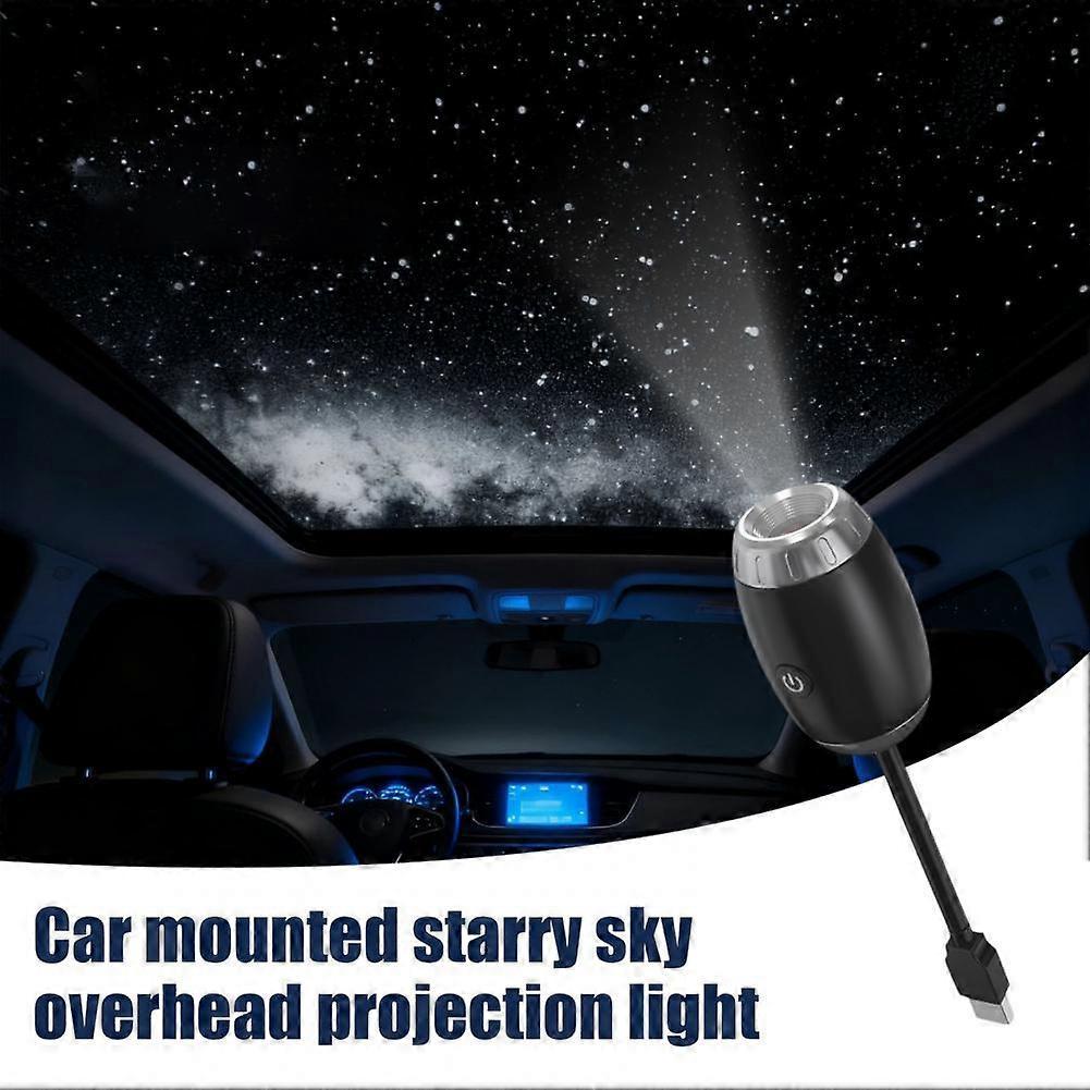 USB Car Projector Lamp 360 Degrees Adjustable Starry Sky Projection Lamp 3 Brightness Home Automotive LED Ambient Lamp