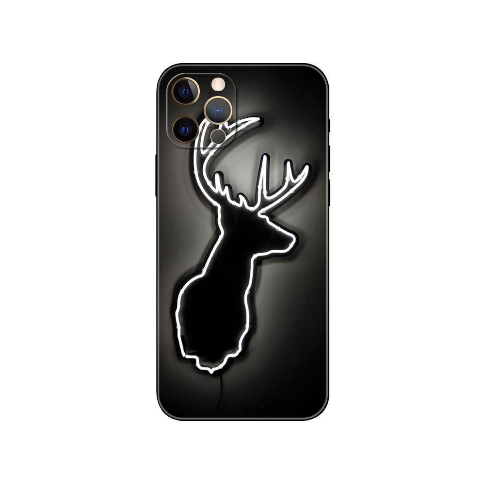Handyhülle mit Neonmusterdruck für iPhone 5 5s 2020se 6 6s 7 8 plus x 10 XR XS 11 12 13 mini pro MAX schwarze TPU-Rückseite