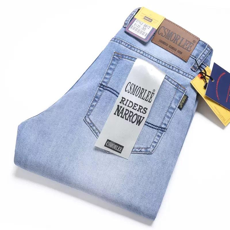 Jeans Men's Light Luxury Jeans Men's Trousers Straight Slim Jeans Processing Hundred Trousers
