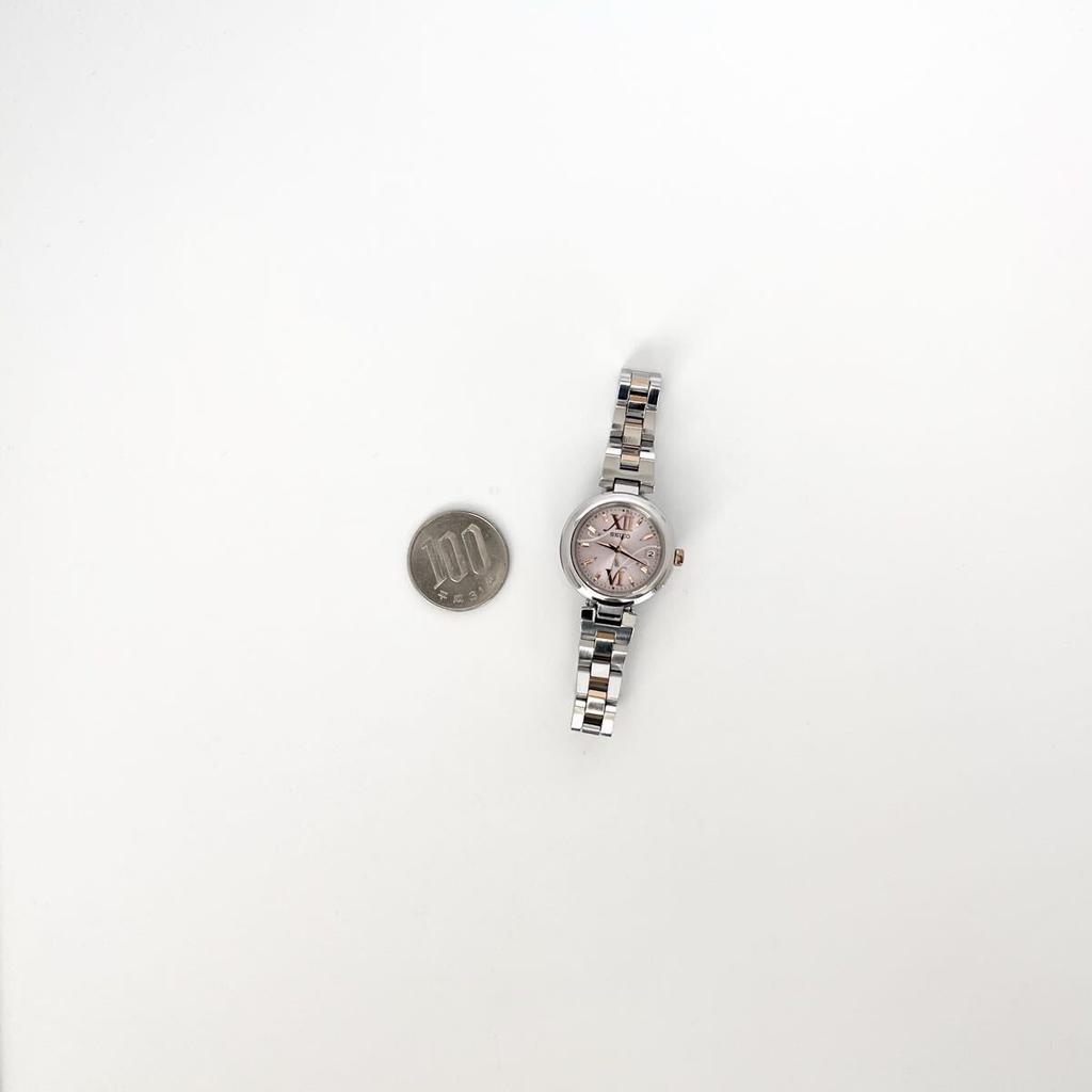 Polished Seiko Lukia Excellent Pink S2388 [Working Condition] Ladies' Watch, Radio-Controlled Solar, Condition, Dial, Gold