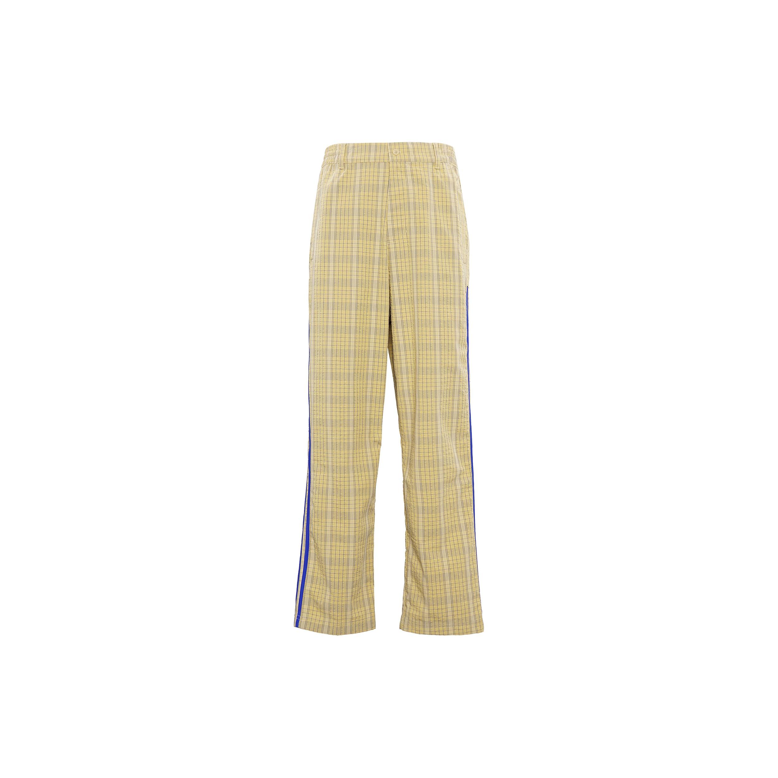 adidas originals Mw Tp Contrasting Colors Plaid Straight Loose Sports Pants Beige Men s GN3797 L
