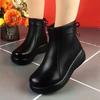 Thick-soled Warm Muffin Short Boots Women's Winter New Round-head Thickened Cotton Boots Martin Velvet Leather Boots