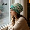 Comfortable Skin Friendly Fabric Cap Women's Geometry Print Slouchy Hat, Casual Soft Stretch Skull Stylish Decorative Head Accessory Cap, Warm Cancer