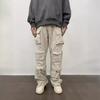 Men's Trendy American Retro Multi-Pocket Loose Straight Overalls