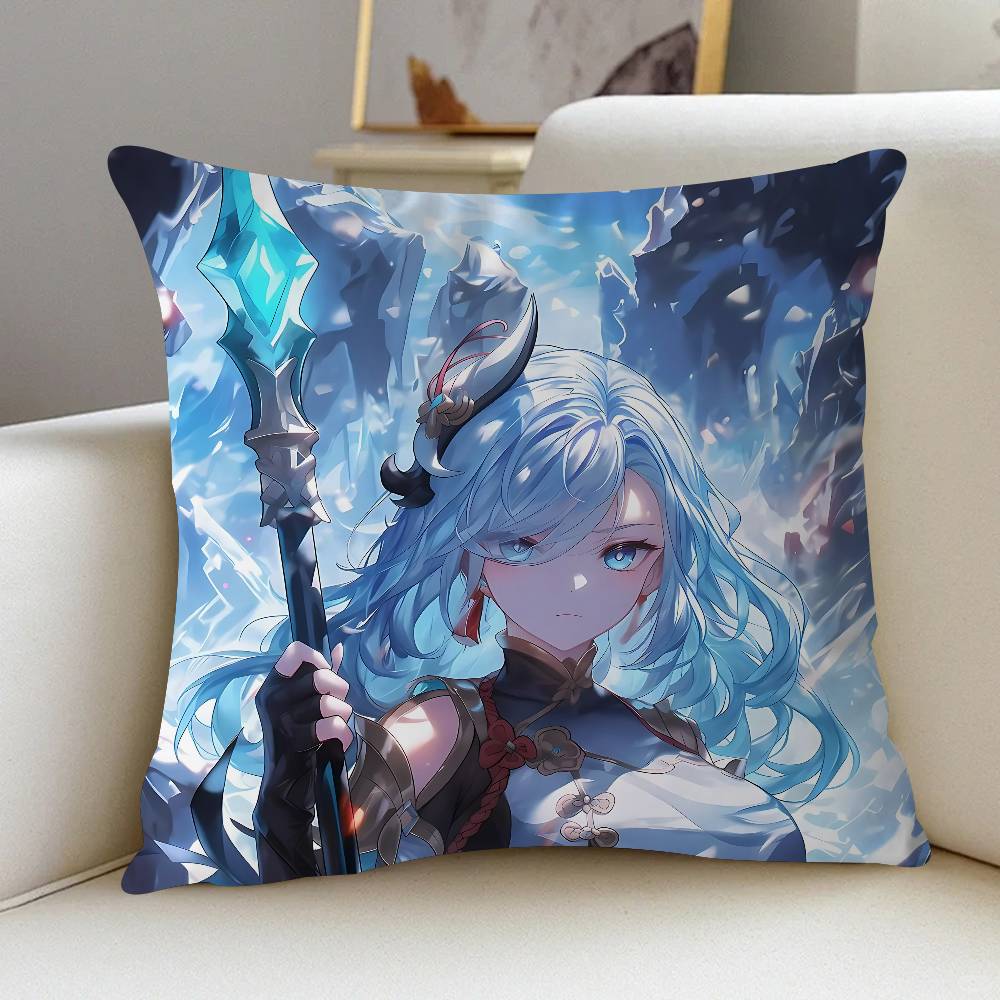 Game S-Shenhe 45*45cm Cushion Cover Pillow Cover Decor Pillowcase Home Pillowcase For Couch Pillow