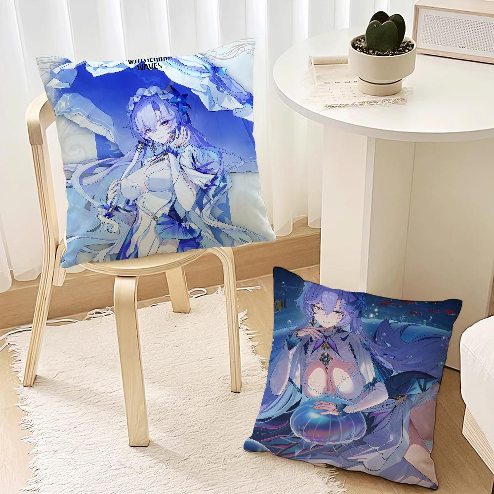 Game Wuthering Waves Cantarella cushion cover Sofa Living Room Bedroom Headboard Backrest Cushion Square Cushion Nap Time Pillow