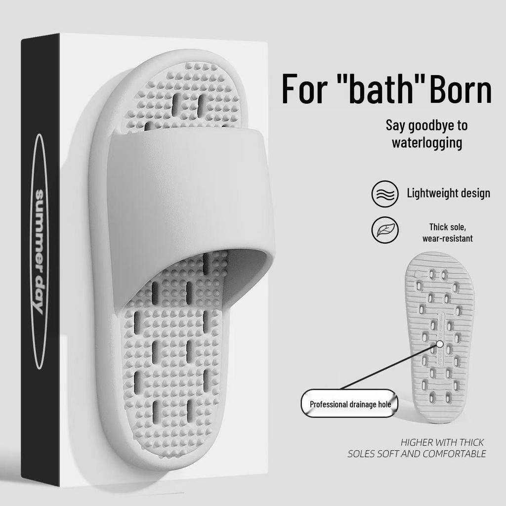 EVA Silent Non-Slip Shower Sandals: Men's & Women's Breathable Leak-Free Slippers