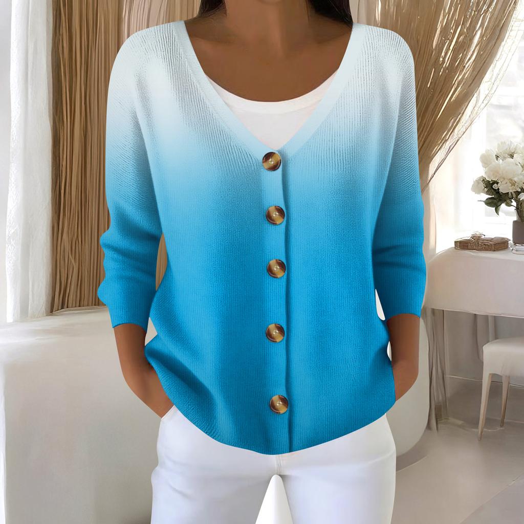 Women's Fashion Long Sleeve Christmas Snowman Snowflake Print Jacket Cardigan