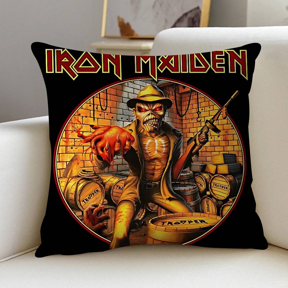 

Band I-Iron M-Maiden LOGO Pillow Gift Home Office Decoration Pillow Bedroom Sofa Car Cushion CoverPillow Case 12x12Inch