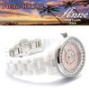 ANNE CLARK Women's Watch, Pacific Hawaii, Hypoallergenic, Full Ceramic, White Rhinestone Bezel, Skin-Friendly High-Quality Ceramic Material, Hawaiian