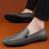 Fashion High Quality Leather Mens Casual Low Shoes Slip-On Loafers Breathable Lightweight Business Shoes Fashion Male Walking Moccasins