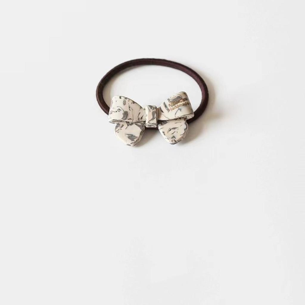 Gold Label Acetate Bow Simple Basic Rubber Band Head Rope Female Rubber Band Elastic Durable Hair Rope Versatile Hair Ring