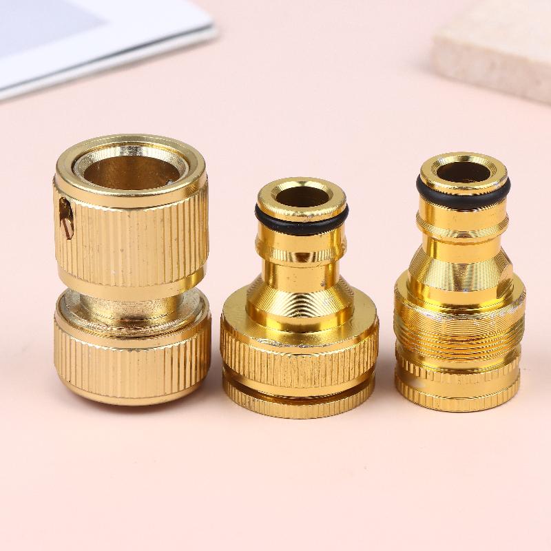 2Pcs Standard Aluminum Hose Connector Set - 4/6'' Tap Fitting Quick Connect For Garden Pipes Hose Connector