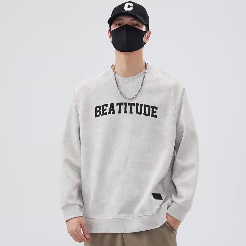 Men s Japanese Style Long Sleeve Pullover for Spring and Autumn 3XL