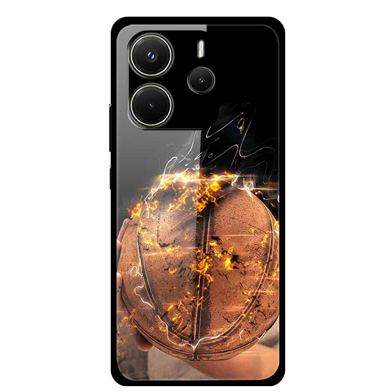 For Redmi Note 14 4G Phone Case Note14 Coque Hard Tempered Glass Back Cover For Xiaomi Redmi Note 14 5G Case Shell Soft Bumper