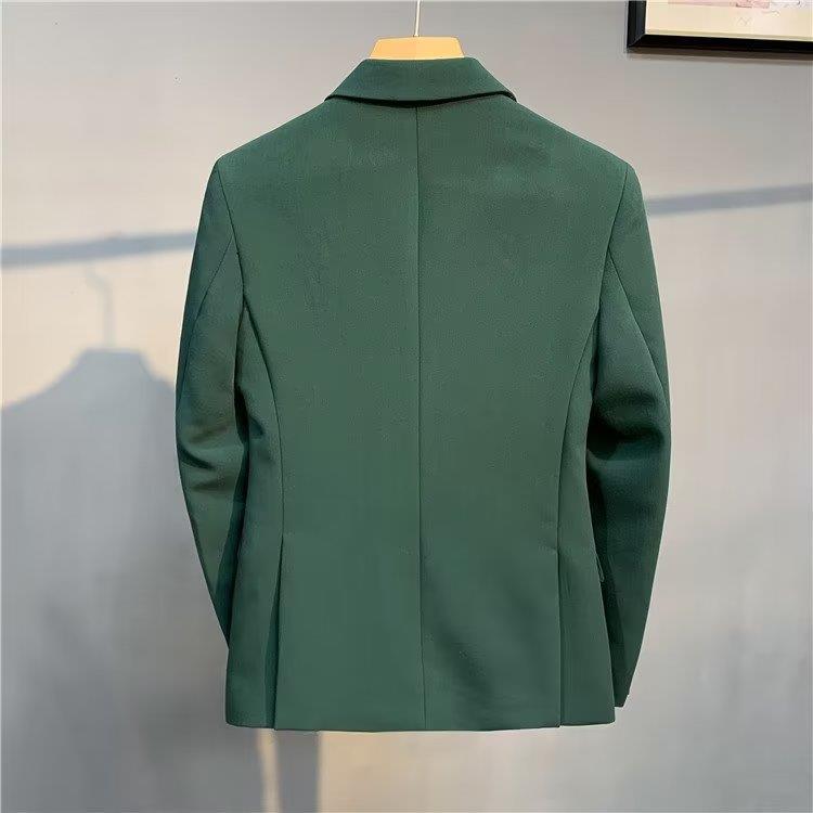 Korean Slim Fit Men's Autumn Blazer: Double-Breasted Suit Jacket for Business Casual