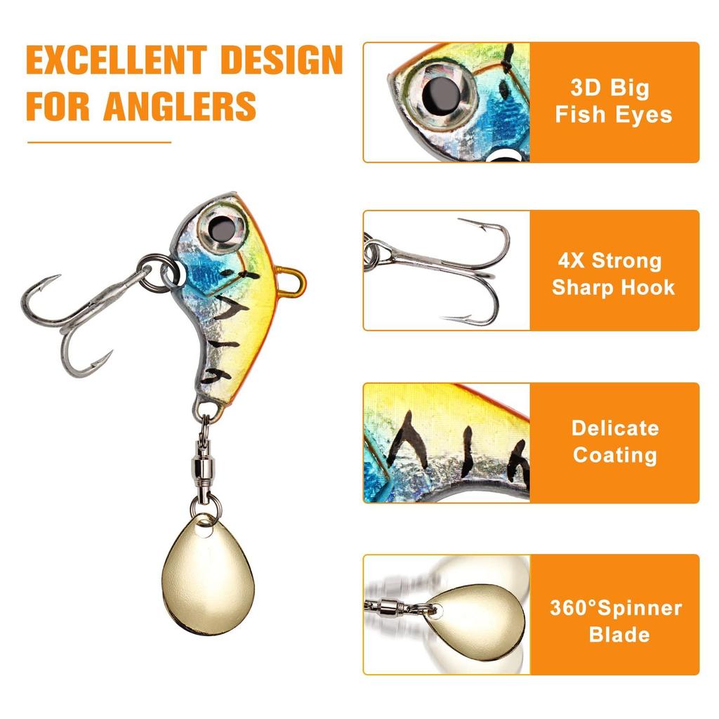 Fishing Lure Wobble Rotating Metal Vibration Bait Spoon Jig Sea Lures Artificial Hard Baits Sequins Tackle